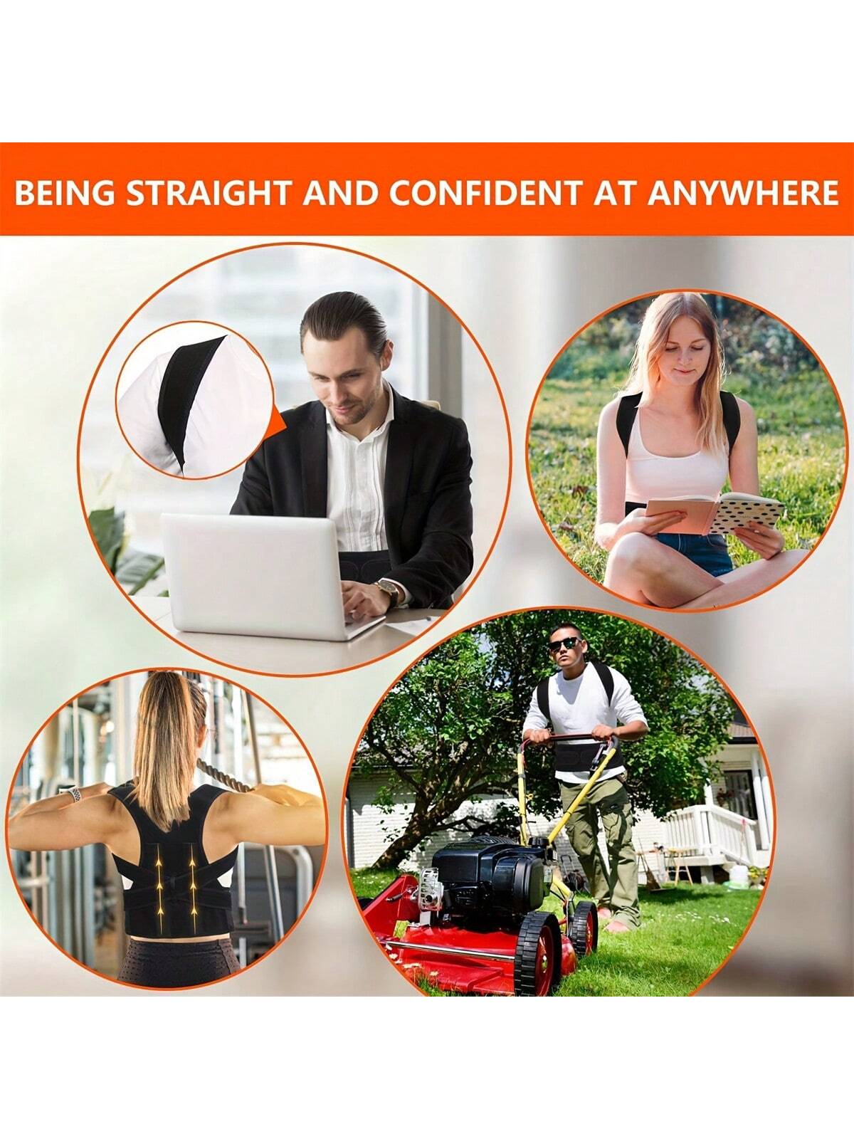 1Pc Adjustable Multifunctional Physical Exercise Suspender, Unisex, Posture Corrector, Invisible Chest Opening Strap, Breathable Anti-Humpback Waist Belt, Adjusts Sitting Posture (When Unsure of Your Size, It Is Recommended to Choose One Size Larger as It Can Be Adjusted Smaller, but Not Bigger)